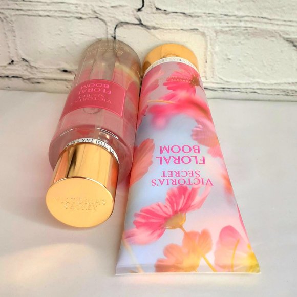 'VICTORIA'S SECRET' 'FLORAL BLOOM' BODY MIST, LOTION, VS LOGO CINCH BAG … - Picture 5 of 16